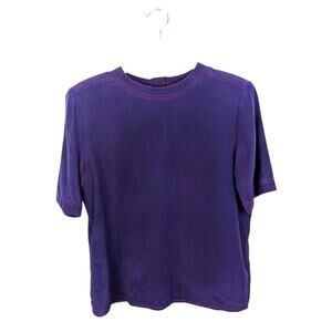 CARLISLE 100% Silk Blouse w/ Shoulder Pads & Button Closure @ Back Yoke Size 12